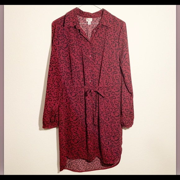 a new day Dresses & Skirts - A New Day | Burgundy Cheetah Dress